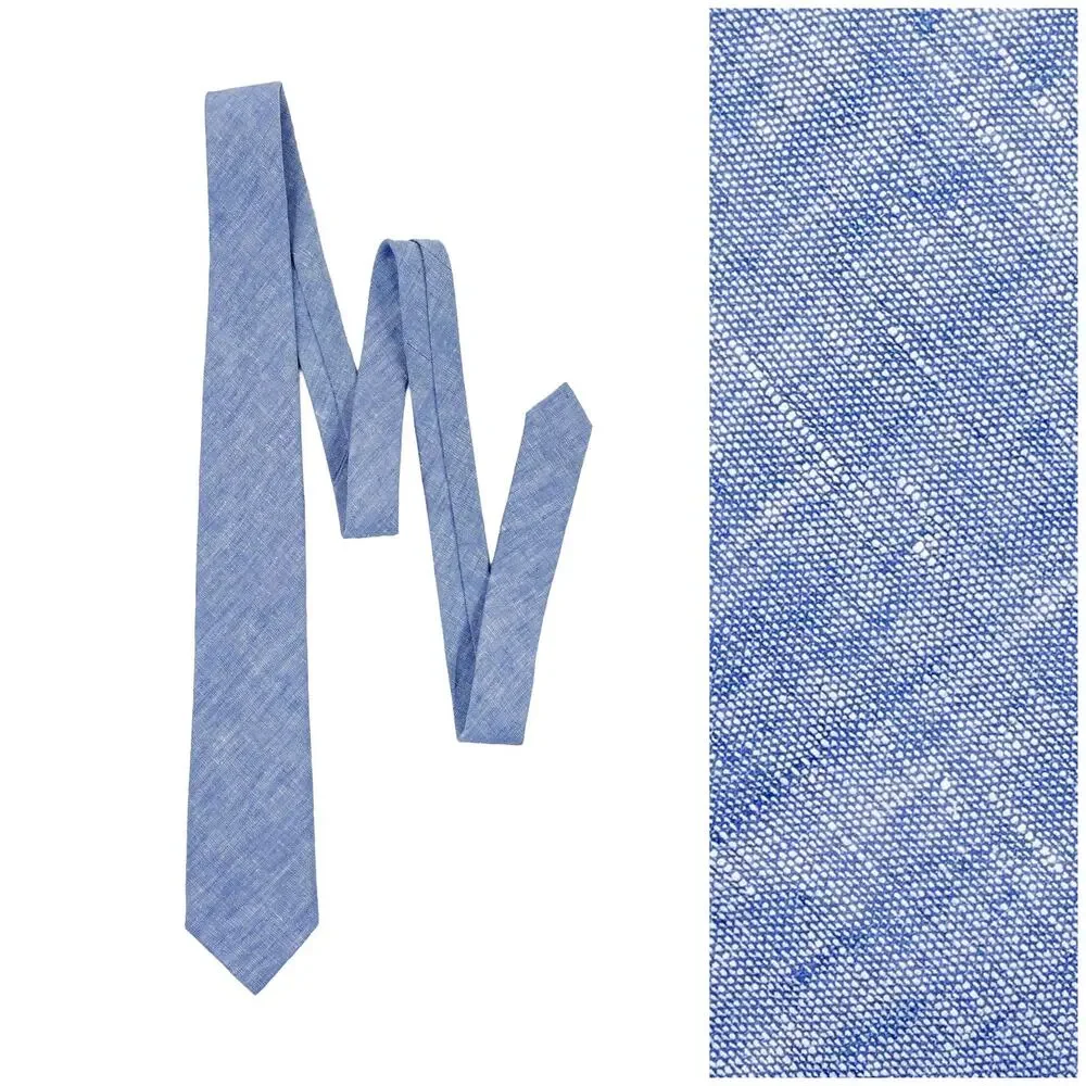J Crew Ludlow Baird McNutt Irish Linen Tie NWT Blue Made in USA 60 x 3